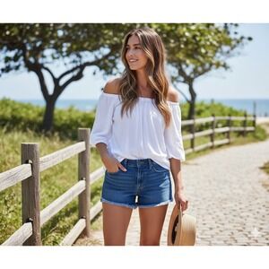 Lucky Brand Cut Off Denim Jean Shorts 6/28 Frayed Boho Chic Festival Cowgirl Fun